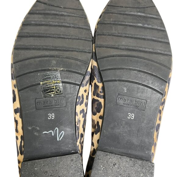 Mara Bini Leopard Print Point Toe Ballet Flats Size 39 Smart Capsule Wardrobe - Picture 10 of 11